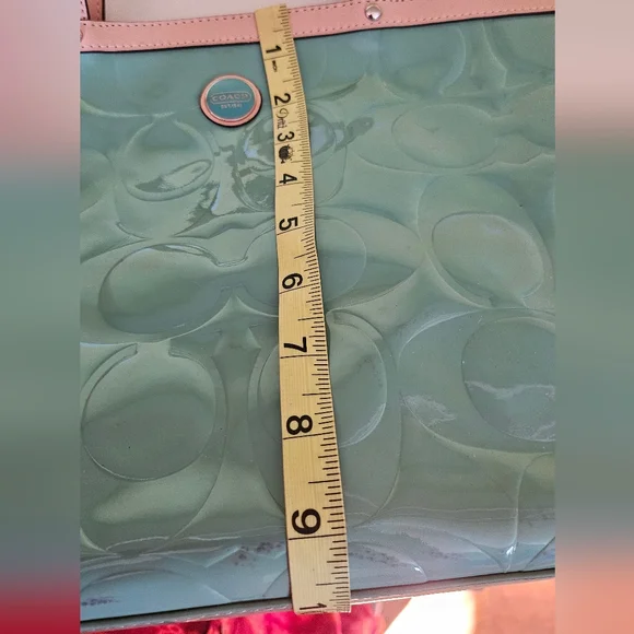 COACH Peyton Embossed Signature Patent Leather Satchel Carryall Tote - Picture 13 of 13